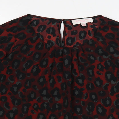 Womens UK Size S Gharani Strok Red Basic Blouse