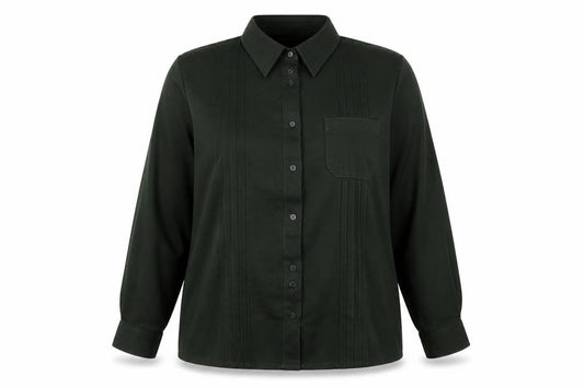 Lady Laird Womens Green Polyester Basic Button-Up Size 18 Collared