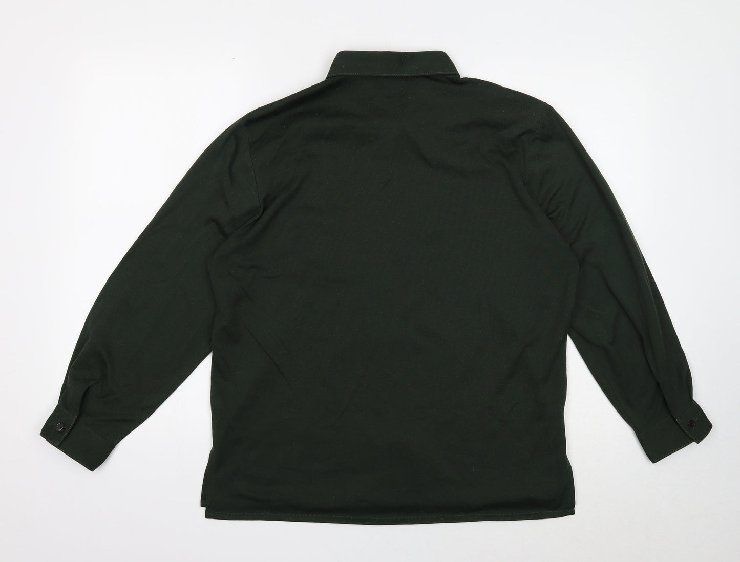 Lady Laird Womens Green Polyester Basic Button-Up Size 18 Collared