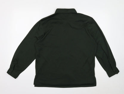Lady Laird Womens Green Polyester Basic Button-Up Size 18 Collared