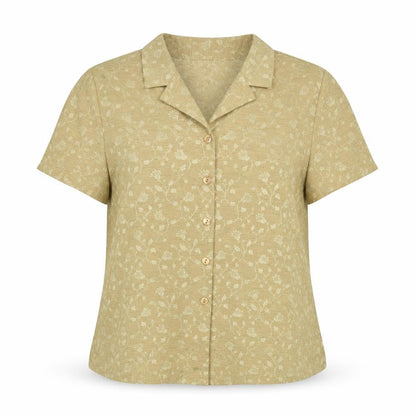 Womens UK Size 12 Design Essentials Gold Basic Button-Up