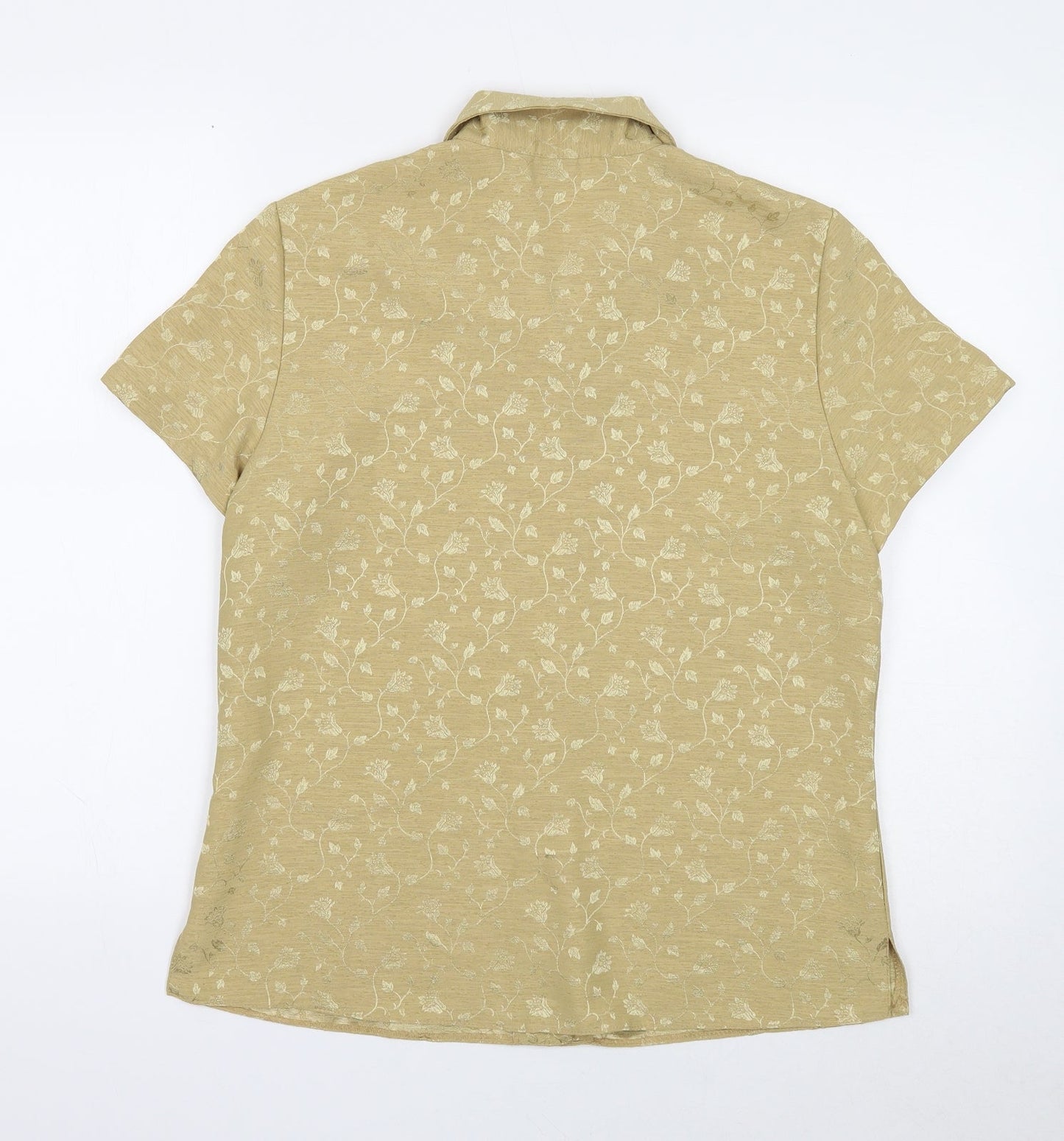 Womens UK Size 12 Design Essentials Gold Basic Button-Up