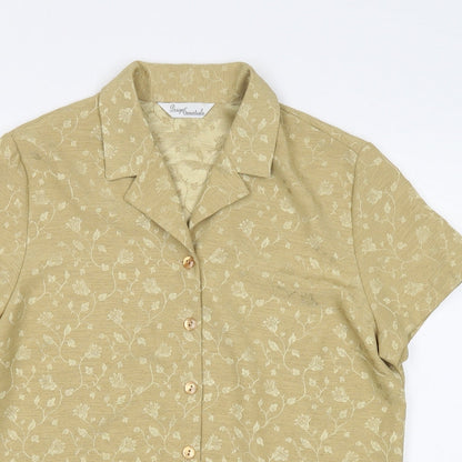 Womens UK Size 12 Design Essentials Gold Basic Button-Up