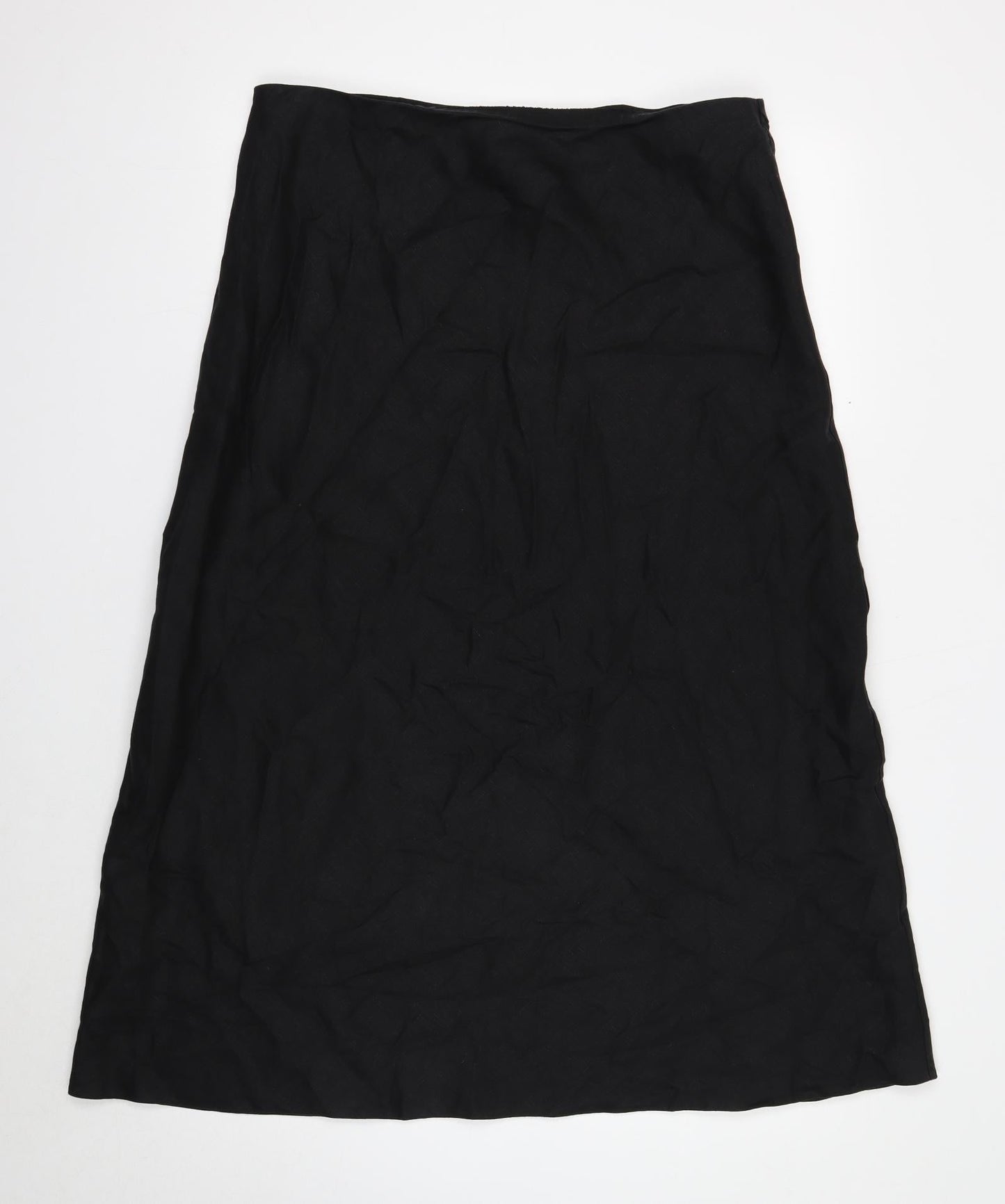 Marks and Spencer Womens Black Linen A-Line Skirt Size 18