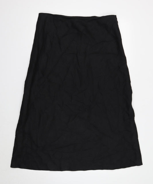 Marks and Spencer Womens Black Linen A-Line Skirt Size 18