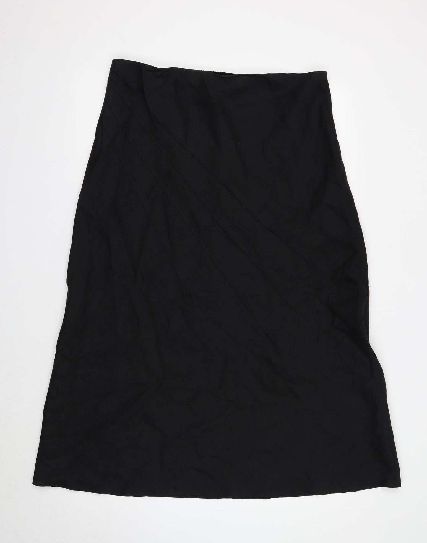 Marks and Spencer Womens Black Linen A-Line Skirt Size 18