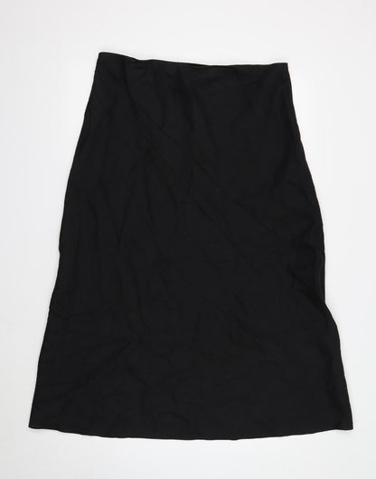 Marks and Spencer Womens Black Linen A-Line Skirt Size 18