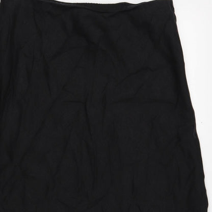 Marks and Spencer Womens Black Linen A-Line Skirt Size 18