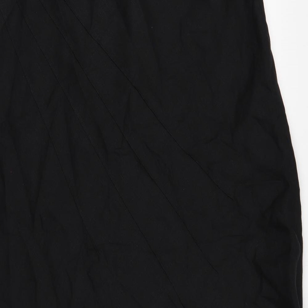 Marks and Spencer Womens Black Linen A-Line Skirt Size 18