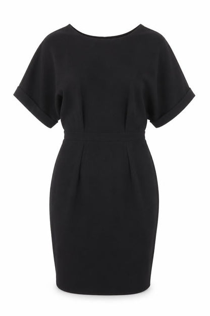 ASOS Womens Black Polyester Pencil Dress Size 8 Scoop Neck Zip