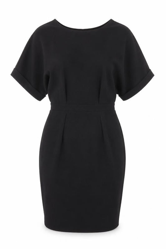 ASOS Womens Black Polyester Pencil Dress Size 8 Scoop Neck Zip