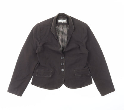 NEXT Womens Brown Polyester Jacket Blazer Size 16
