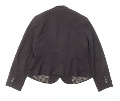 NEXT Womens Brown Polyester Jacket Blazer Size 16