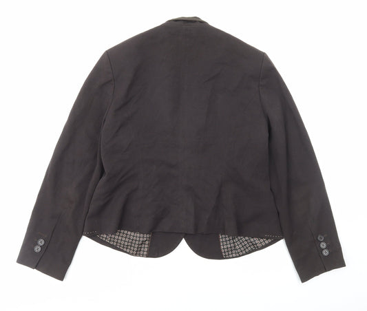 NEXT Womens Brown Polyester Jacket Blazer Size 16