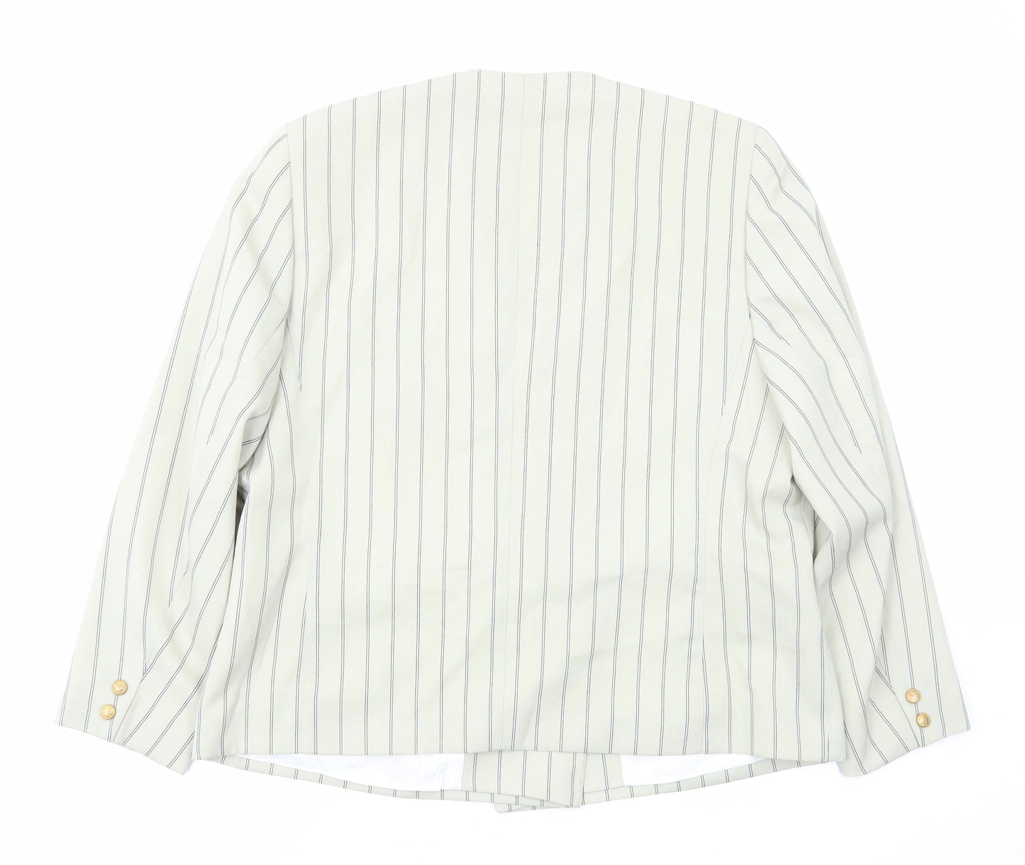 Ravens Womens Ivory Striped Jacket Size 18 Button