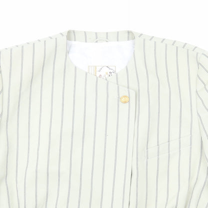 Ravens Womens Ivory Striped Jacket Size 18 Button