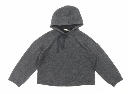 Mango Womens Grey Polyester Pullover Hoodie Size M Pullover