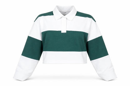 Womens UK Size M H&M Green Cropped Polo