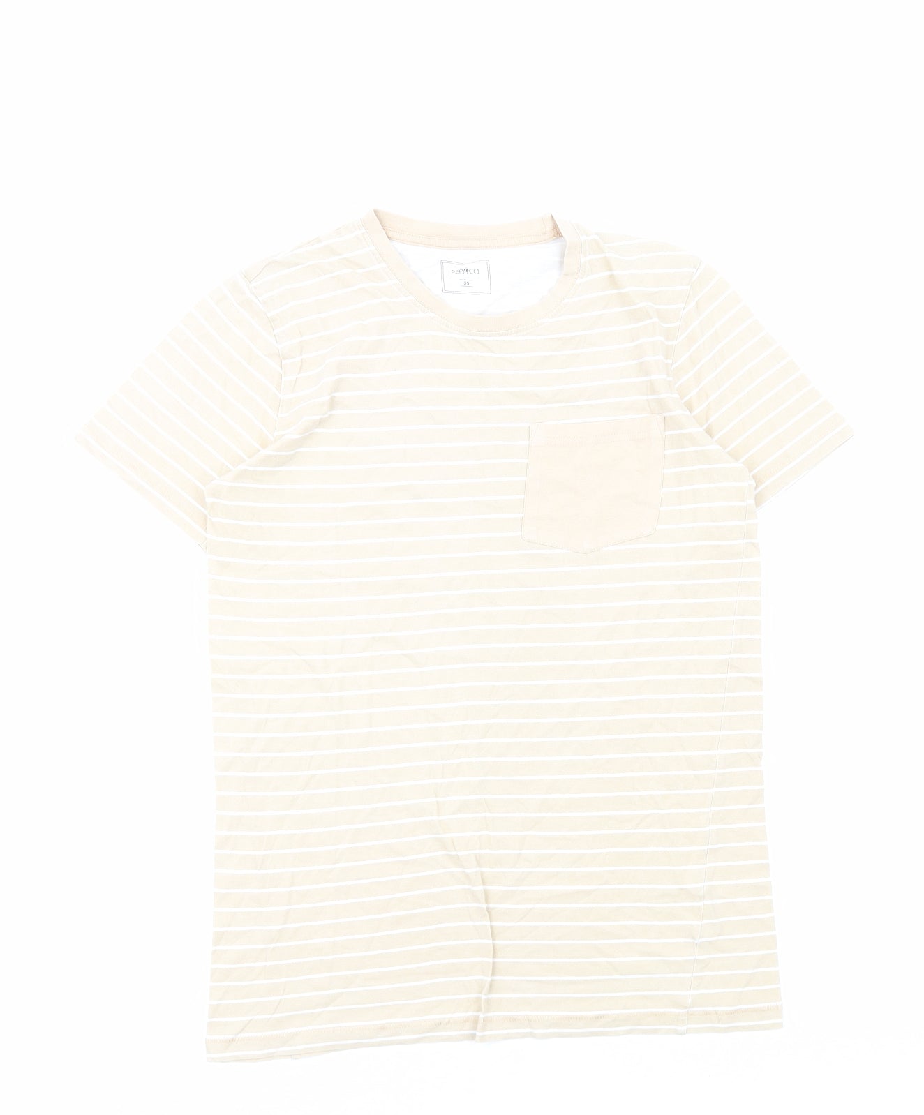 Womens UK Size XS PEP&CO Beige Basic T-Shirt
