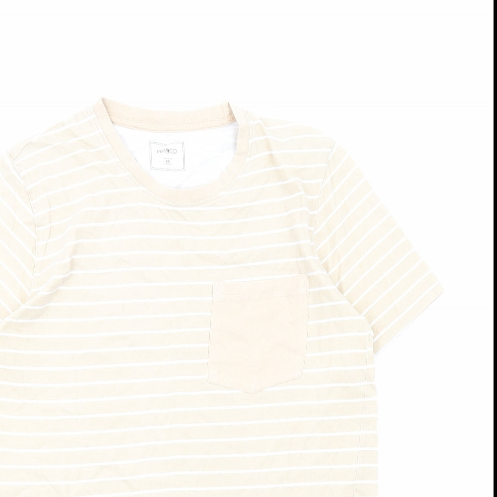 Womens UK Size XS PEP&CO Beige Basic T-Shirt