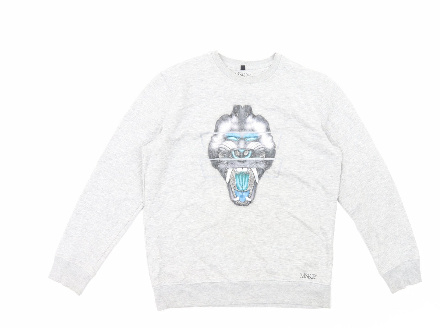 MSRP Mens Grey Cotton Pullover Sweatshirt Size M