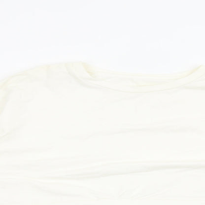 Preworn Womens White Polyester Pullover Sweatshirt Size M Pullover - Tulle Hem