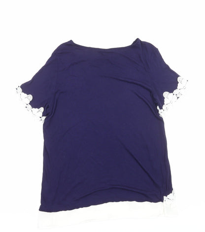 Womens UK Size 12 Dorothy Perkins Blue Basic T-Shirt