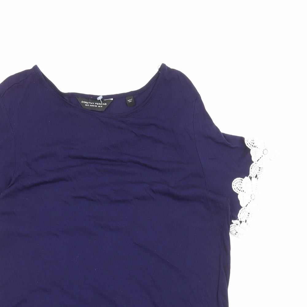 Womens UK Size 12 Dorothy Perkins Blue Basic T-Shirt