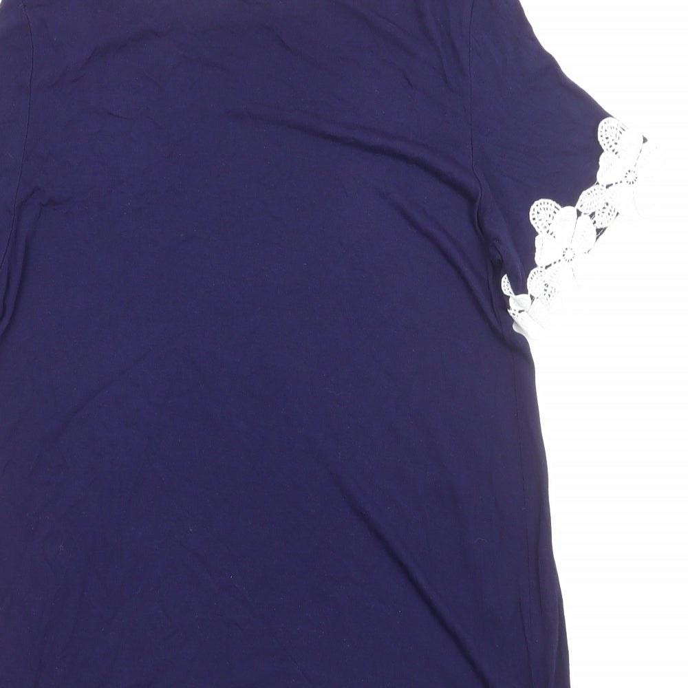 Womens UK Size 12 Dorothy Perkins Blue Basic T-Shirt