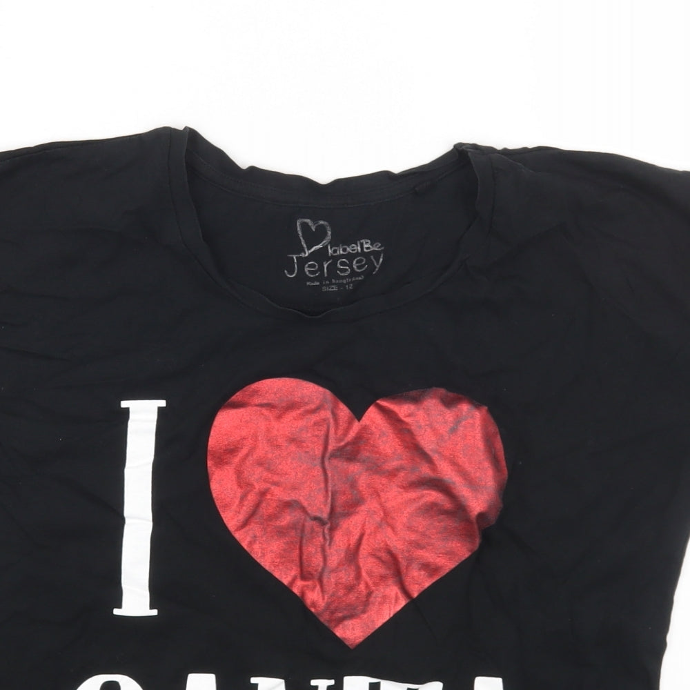 Womens UK Size 12 Simply Be Black Basic T-Shirt
