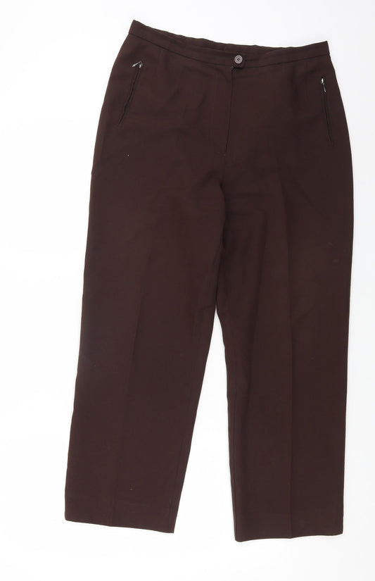 Womens UK Size 14 Sarah Hamilton Regular Fit  Brown Trousers