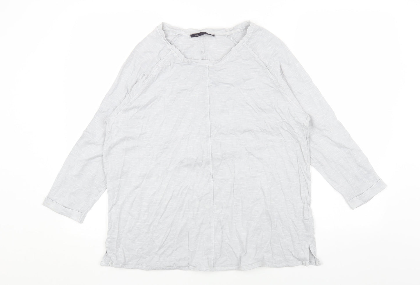 Womens UK Size 14 Marks and Spencer Grey Basic Blouse