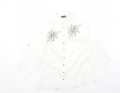 Womens UK Size 18 Gerry Weber White Basic Button-Up