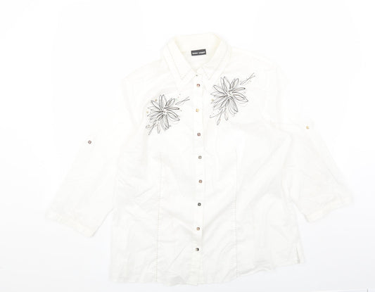 Womens UK Size 18 Gerry Weber White Basic Button-Up
