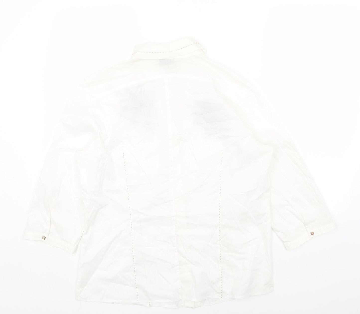 Womens UK Size 18 Gerry Weber White Basic Button-Up