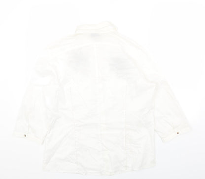 Womens UK Size 18 Gerry Weber White Basic Button-Up