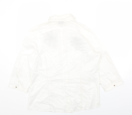 Womens UK Size 18 Gerry Weber White Basic Button-Up