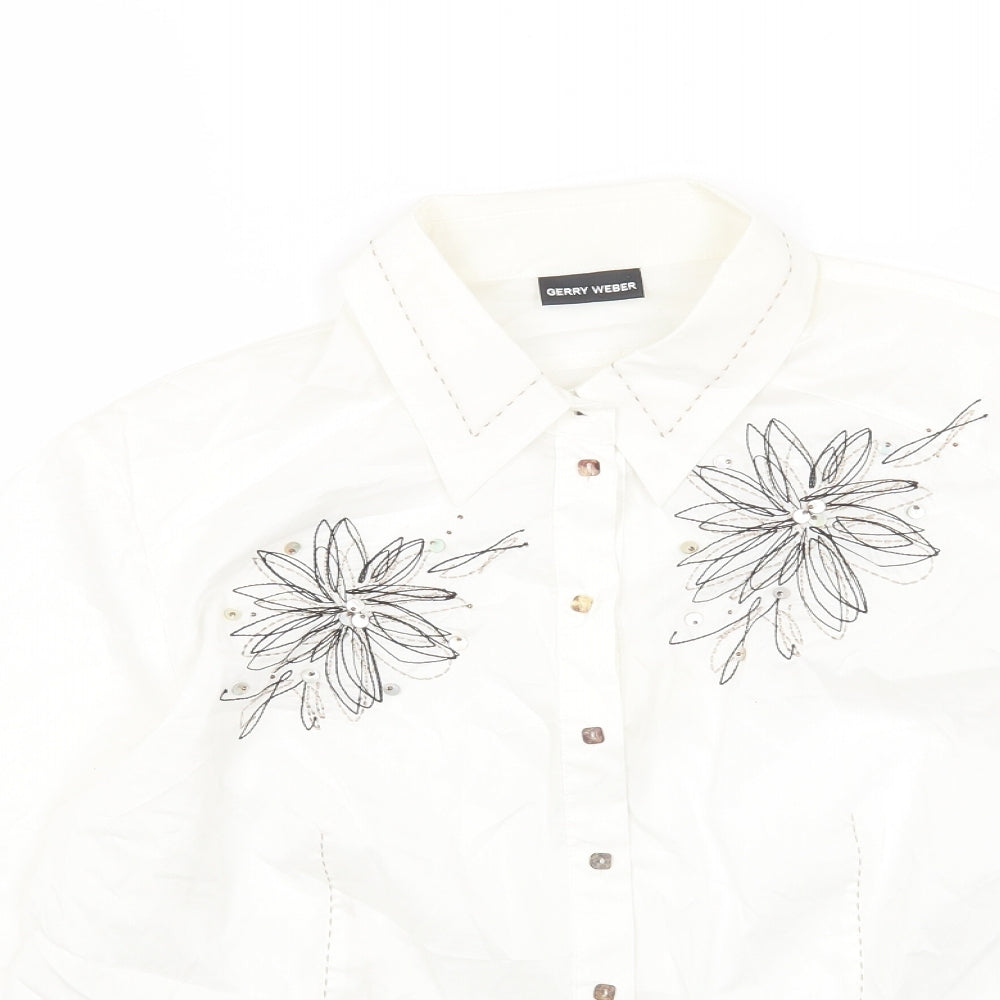 Womens UK Size 18 Gerry Weber White Basic Button-Up