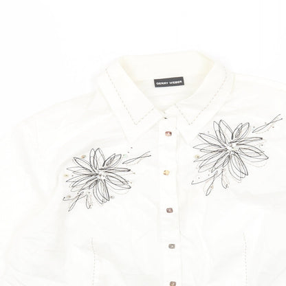 Womens UK Size 18 Gerry Weber White Basic Button-Up