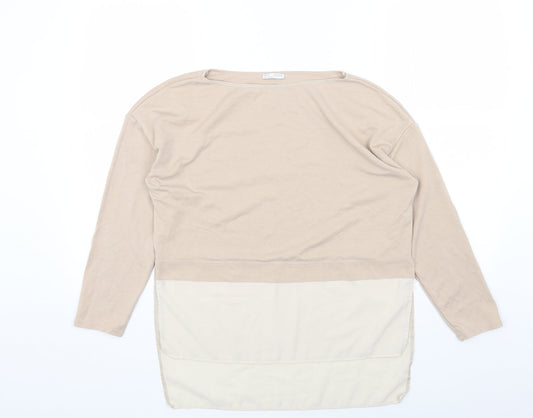 Womens UK Size S Zara Beige Basic Blouse