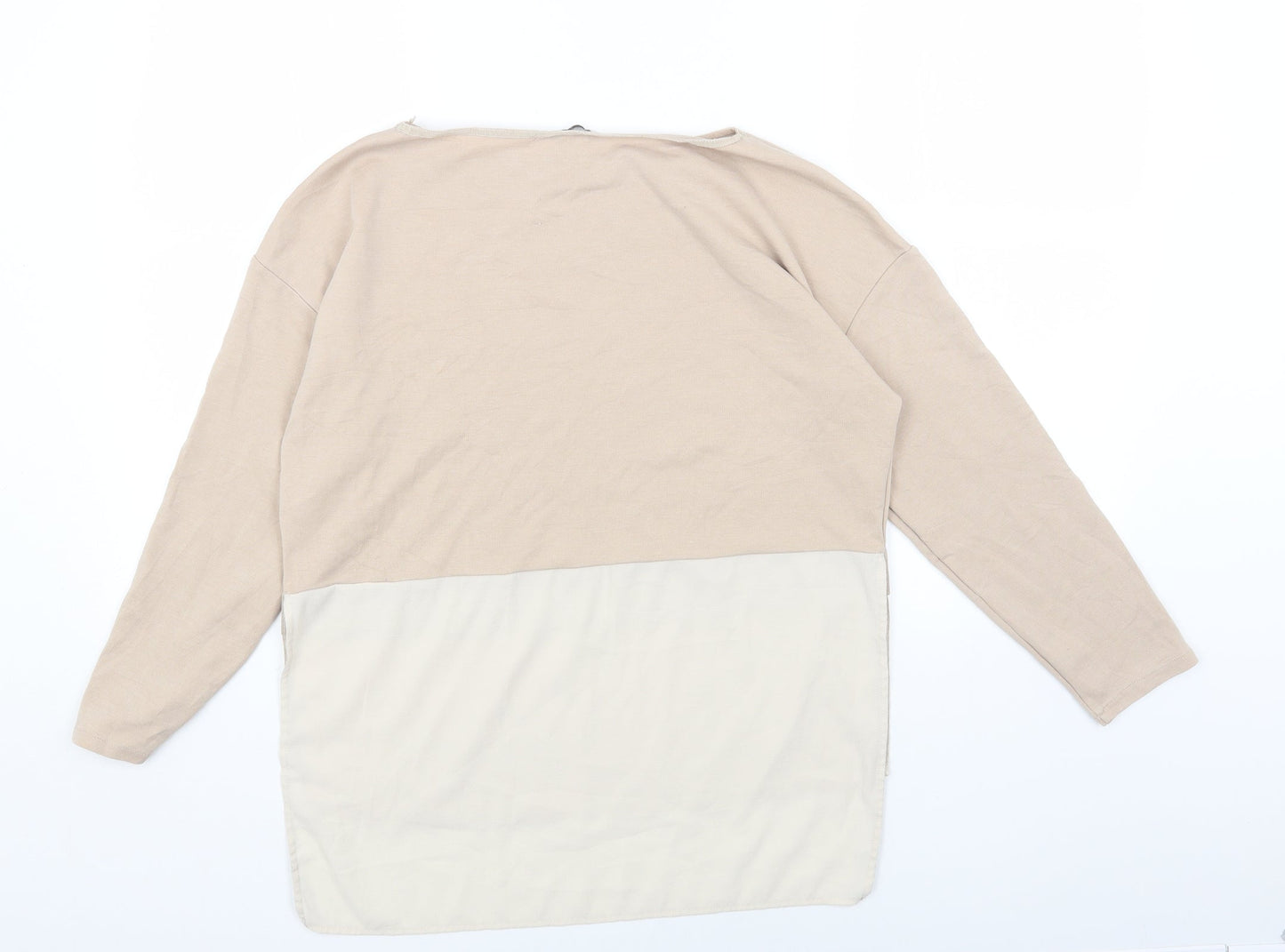 Womens UK Size S Zara Beige Basic Blouse