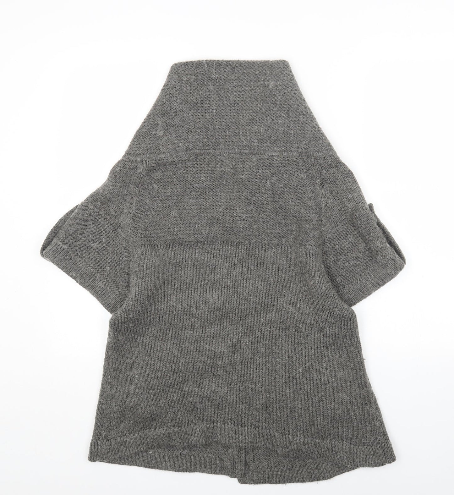 Be Beau Womens Grey V-Neck Acrylic Cardigan Jumper Size 12