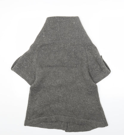 Be Beau Womens Grey V-Neck Acrylic Cardigan Jumper Size 12