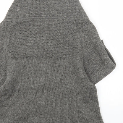 Be Beau Womens Grey V-Neck Acrylic Cardigan Jumper Size 12