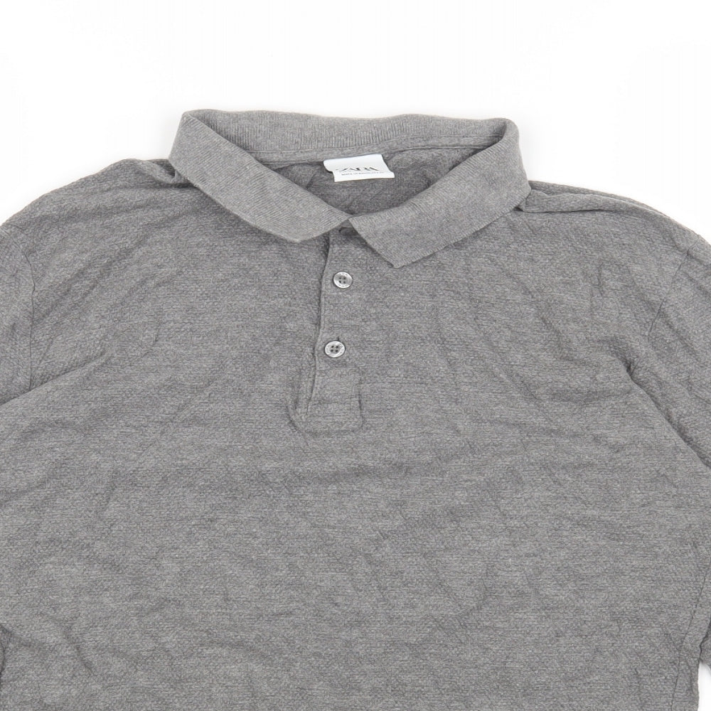 Womens UK Size L Zara Grey Basic Polo