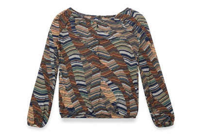 Womens UK Size 8 Warehouse Brown Basic Blouse