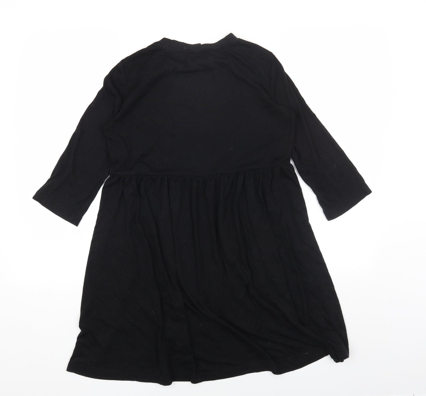 SheIn Womens Black Polyester T-Shirt Dress Size S Round Neck Pullover