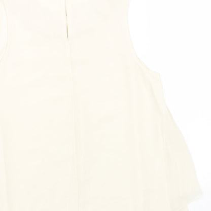 George Womens White Polyester Basic Blouse Size 10 Off the Shoulder