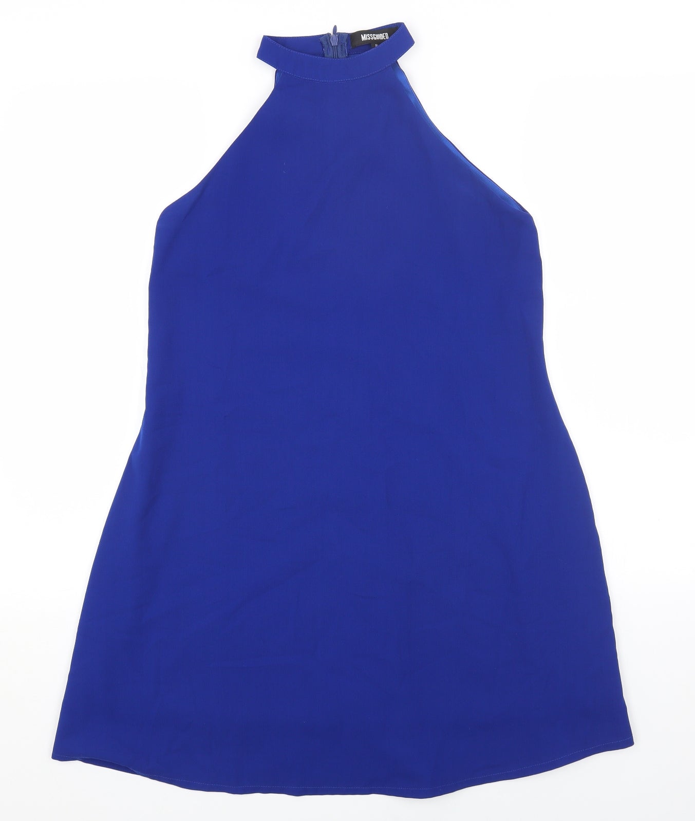 Missguided Womens Blue Polyester Shift Size 8 Halter Zip