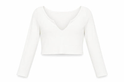 Womens UK Size 8 PRETTYLITTLETHING White Cropped Blouse